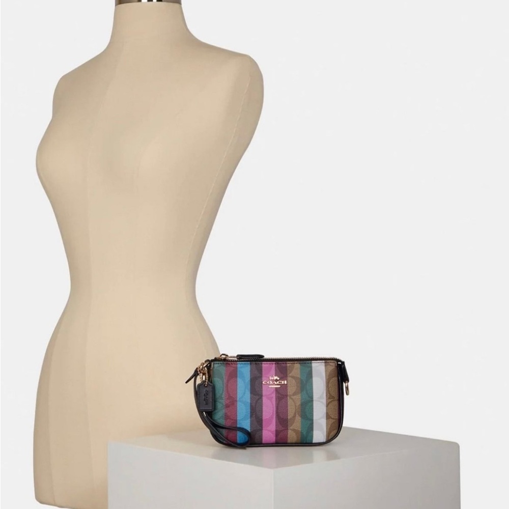 NWT Coach Nolita 15 In Signature Canvas With Stripe Print C6021 Multi - Picture 9 of 11